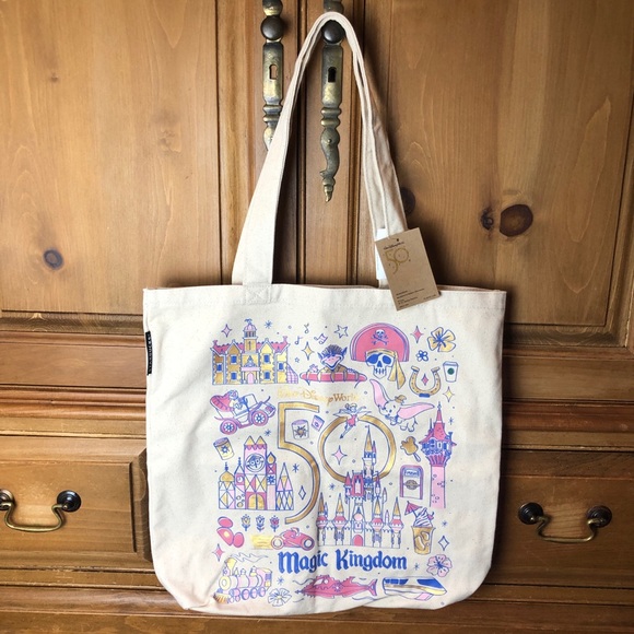 Magic Kingdom 50th Starbucks Been There Series Cloth Tote Bag Walt